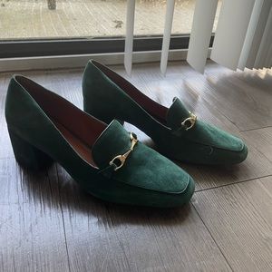 Coach green suede heels
